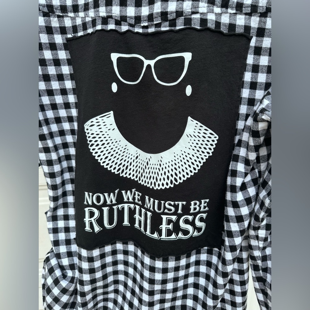 Up-cycled SHACKET button-down shirt oversized Ruthless statement piece